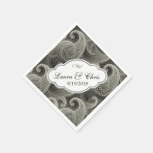 Platinum Paisley Elegant Wedding Personalisiert Serviette (Ecke)