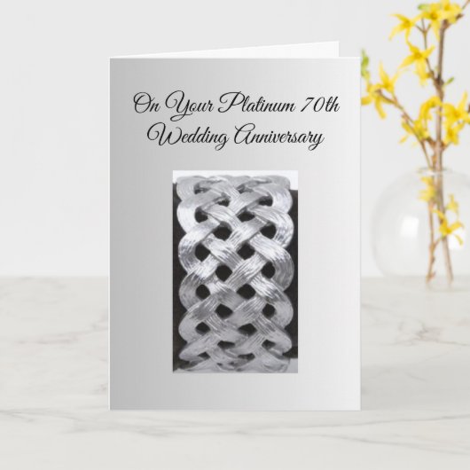 Platinum Personalisiert 70. Hochzeitstag Karte (Gelbe Blume)