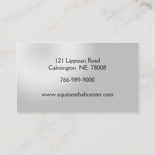 Platinum Pferd personalisieren Visitenkarten Visitenkarte (Rückseite)