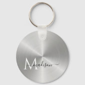 Platinum Radial Metallic Script Name Schlüsselanhänger (Vorderseite)
