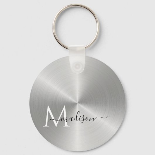 Platinum Radial Metallic Script Name Schlüsselanhänger (Vorderseite)