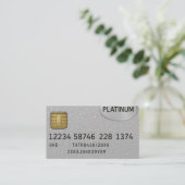 Platinum Silver Business Card Visitenkarte (Stehend Vorderseite)