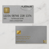 Platinum Silver Business Card Visitenkarte (Vorne/Hinten)