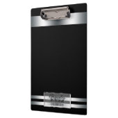 Platinum Silver Shine Elegante Glam Personalisiert Klemmbrett (Links)