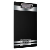 Platinum Silver Shine Elegante Glam Personalisiert Klemmbrett (Rechts)