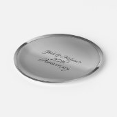 Platinum Silver Shine Personalisiertes Custom Part Pappteller (Schrägansicht)