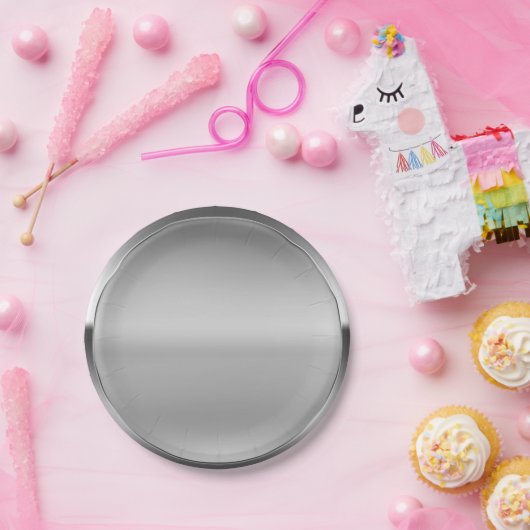Platinum Silver Shine Personalisiertes Custom Part Pappteller (Party)