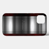 Platinum Silver Stainless Steel Print iPhone 15 Case-Mate iPhone Hülle (Rückseite (Horizontal))