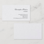 Platinum Simple Schlicht Architect Business Card Visitenkarte (Vorne/Hinten)