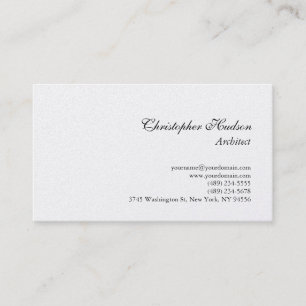 Platinum Simple Schlicht Architect Business Card Visitenkarte