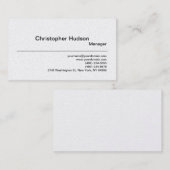 Platinum Simple Schlicht Manager Business Card Visitenkarte (Vorne/Hinten)