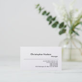 Platinum Simple Schlicht Manager Business Card Visitenkarte (Stehend Vorderseite)