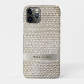 Platinum Snakeskin Digital Leather Titanium Metal Case-Mate iPhone Hülle (Rückseite)