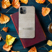 Platinum Snakeskin Digital Leather Titanium Metal Case-Mate iPhone Hülle