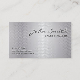 Platinum Wave Muster Metal Look Business Card Visitenkarte
