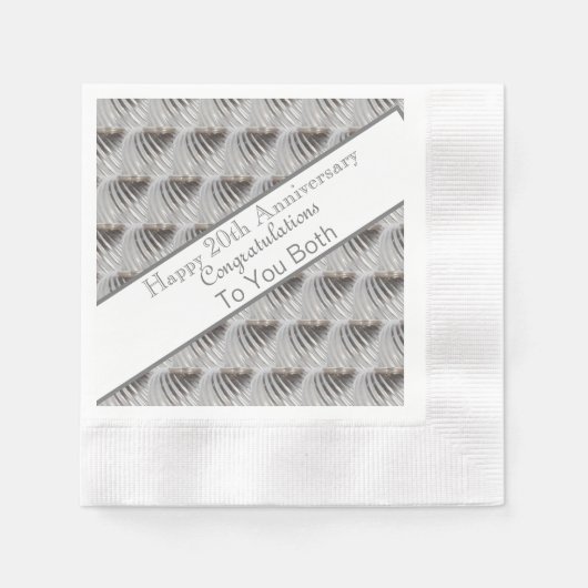 Platinum zum zwanzigsten Jahrestag der Hochzeit Serviette (Vorderseite)