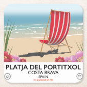 Platja del Portitxol, Costa Brava, Spanien Rechteckiger Pappuntersetzer (Vorderseite)