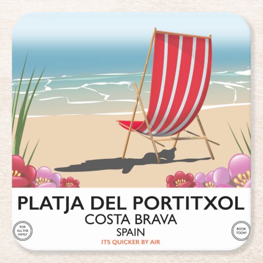 Platja del Portitxol, Costa Brava, Spanien Rechteckiger Pappuntersetzer (Vorderseite)
