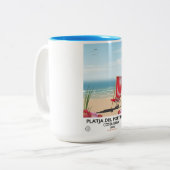 Platja del Portitxol, Costa Brava, Spanien Zweifarbige Tasse (Vorderseite Links)