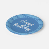 Plato azul texto editable pappteller (Schrägansicht)