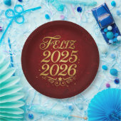 Plato de Papel con Diseño “Feliz 2025–2026” | Deco Pappteller (Party)