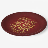 Plato de Papel con Diseño “Feliz 2025–2026” | Deco Pappteller (Schrägansicht)