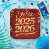 Plato de Papel con Diseño “Feliz 2025–2026” | Deco Pappteller (Party)