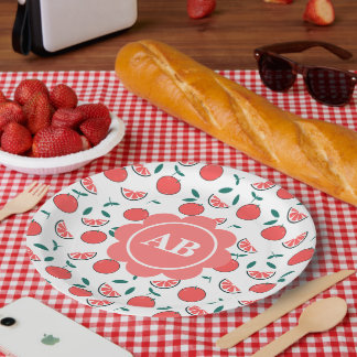 Plato de papel diseño melocotones pappteller