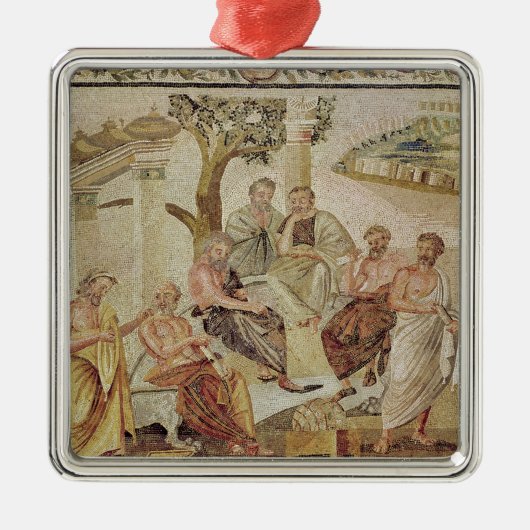 Plato, der mit seinen Schülern sich unterhält Silbernes Ornament (Vorne)