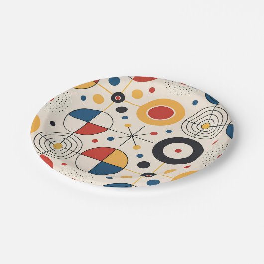 Plato diseño geométrico pappteller (Schrägansicht)