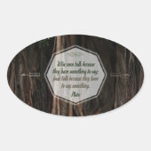 Plato inspirierendes Zitat "Weiße Männer reden" Ovaler Aufkleber (Vorderseite)