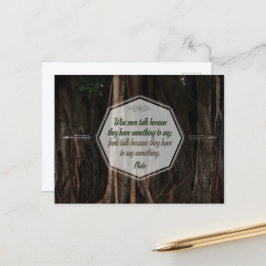 Plato inspirierendes Zitat "Weiße Männer reden" Postkarte