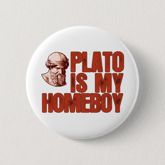 Plato ist mein Homeboy Button (Vorderseite)