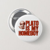 Plato ist mein Homeboy Button (Vorne & Hinten)
