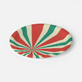 Plato Papel Radial Verde, Rojo y Crema Pappteller (Schrägansicht)