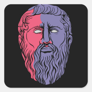 Plato Philosopher Portrait Quadratischer Aufkleber