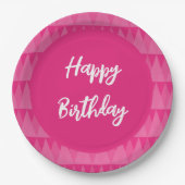 Plato rosa texto editable pappteller (Vorderseite)