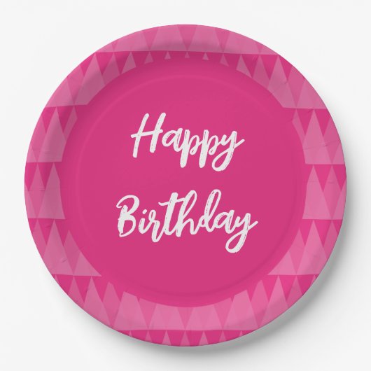 Plato rosa texto editable pappteller (Vorderseite)