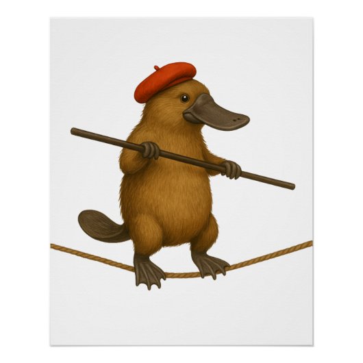 Plato Schnabeltier Seiltänzer Poster (Vorderseite)