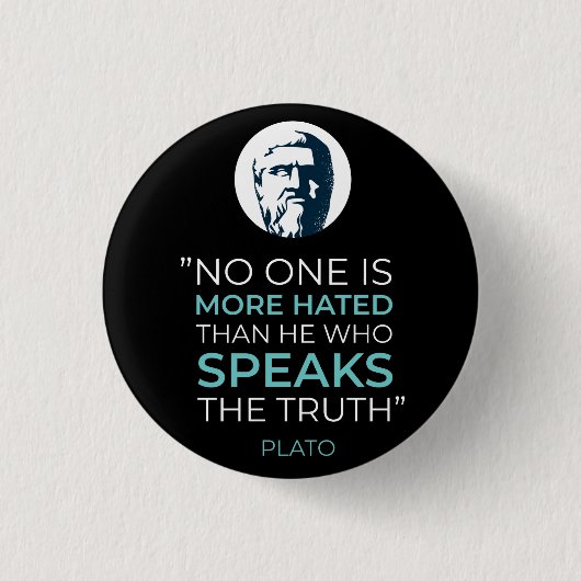 Plato Truth Philosophy Zitat Button (Vorderseite)