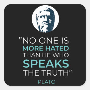 Plato Truth Philosophy Zitat Quadratischer Aufkleber