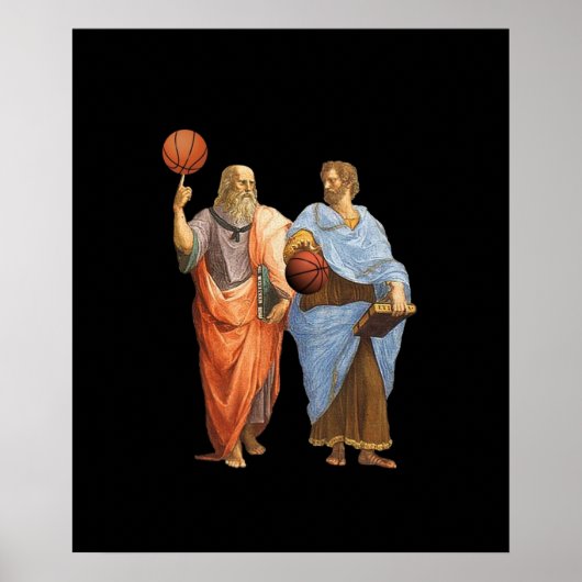 Plato und Aristoteles im epischen Basketballspiel Poster (Vorne)