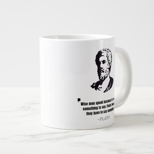 Plato "Weiße Männer sprechen" Zitat Jumbo-Tasse (Vorderseite Rechts)