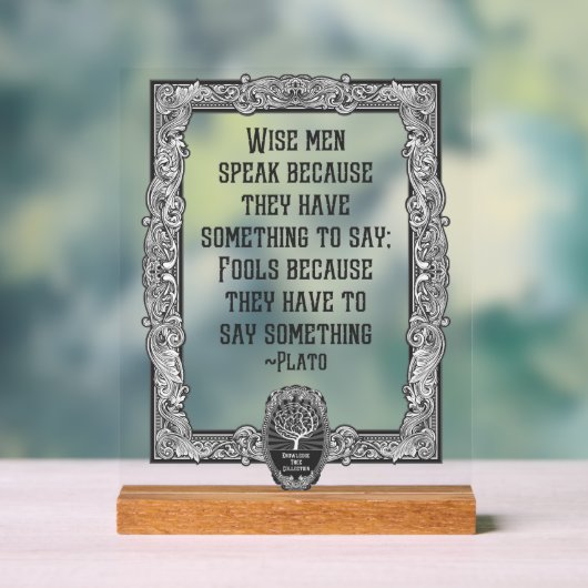 Plato Wise Speak Acrylschild (Neutral)