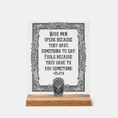 Plato Wise Speak Acrylschild (Vorderseite)