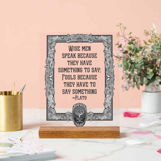 Plato Wise Speak Acrylschild (Hochzeit)