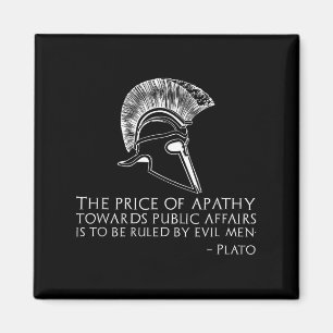 Plato Zitat über Apathy - antiker griechischer pol Magnet