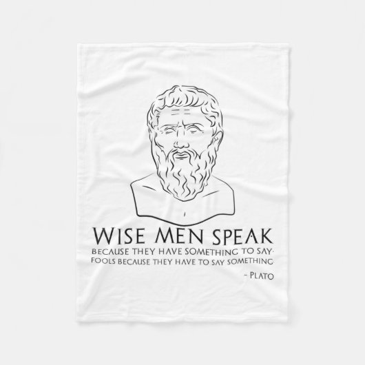 Plato Zitat über Weiße und Narren - Altgriechisch Fleecedecke (Vorderseite)