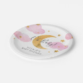 Platón De Papel Luna Y Baby Shower Rosa Pappteller (Schrägansicht)