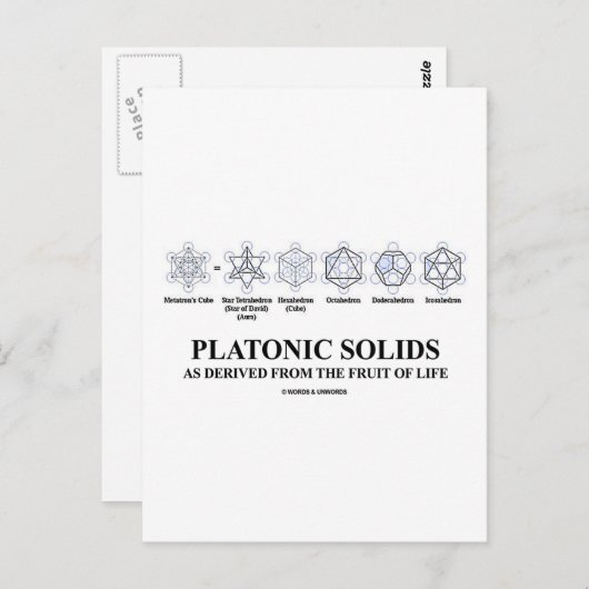 platonische Feststoffe aus den Früchten des Lebens Postkarte (Vorne/Hinten)